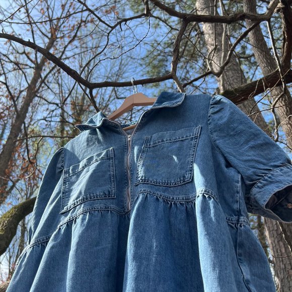 ALIGNE GABRIELLA SHORT SLEEVE DENIM MIDI DRESS - Picture 11 of 11